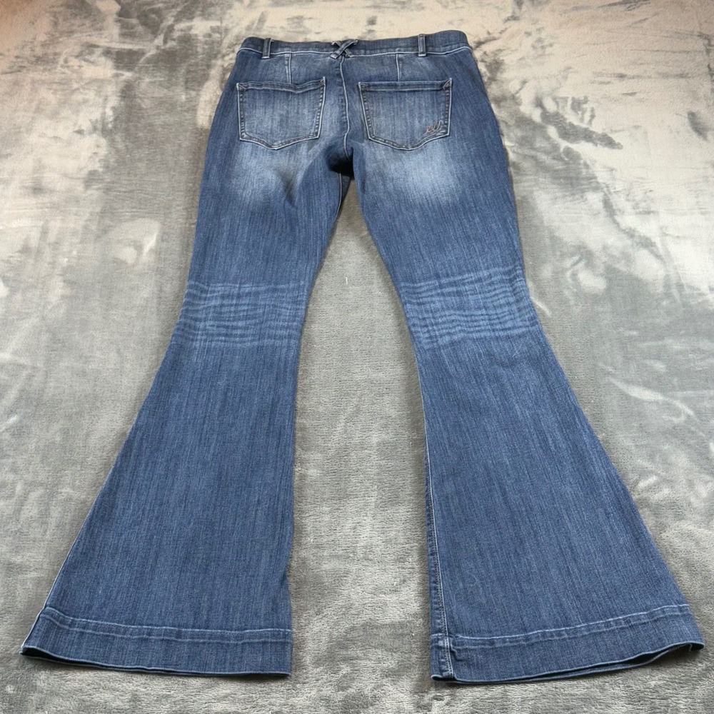 Express Jeans Womens 8R Sailor Button Flare Leg Medium Wash Nautical High Rise - Picture 9 of 10